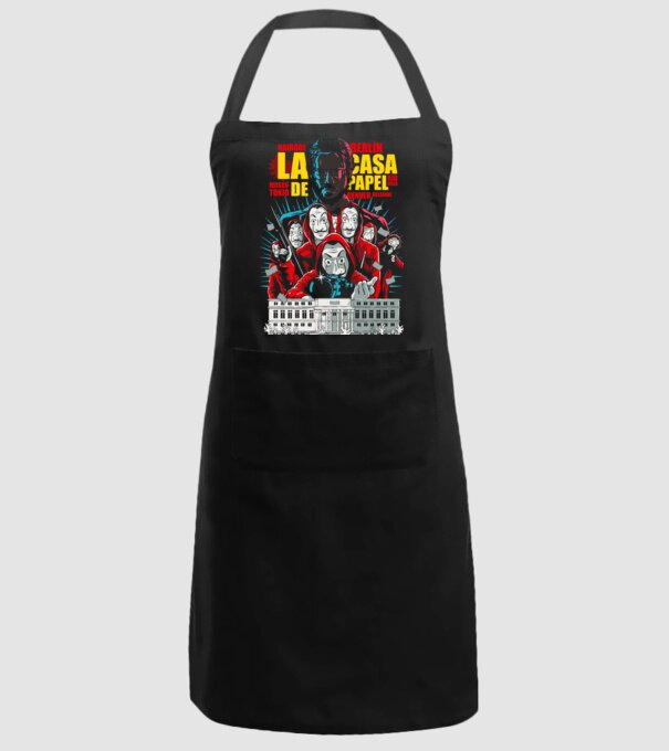 La casa de papel ilutración model negru pe tricou