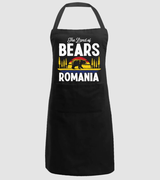 Land of Bears model negru pe tricou