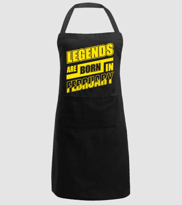 Legends are born in February model negru pe tricou