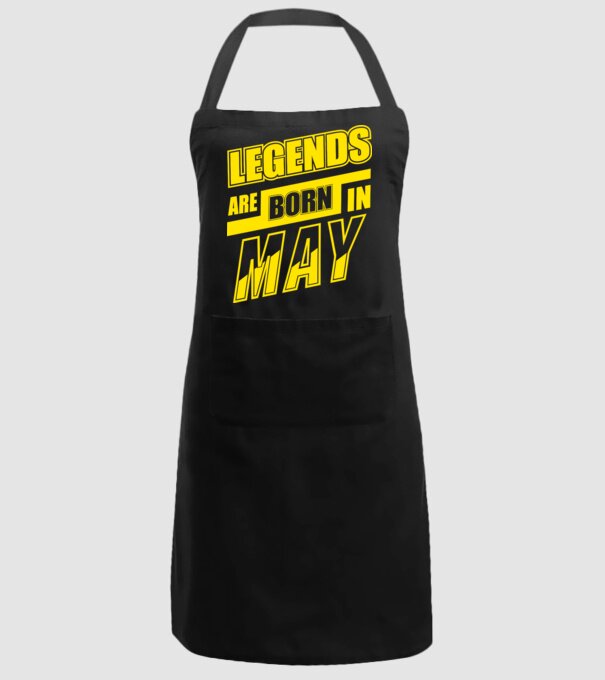 Legends are born in May model negru pe tricou