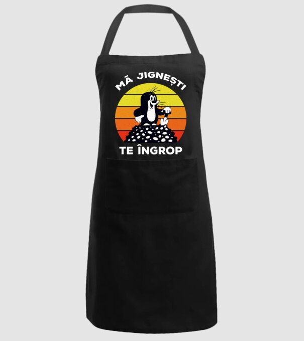 mă jignești, te îngrop model negru pe tricou
