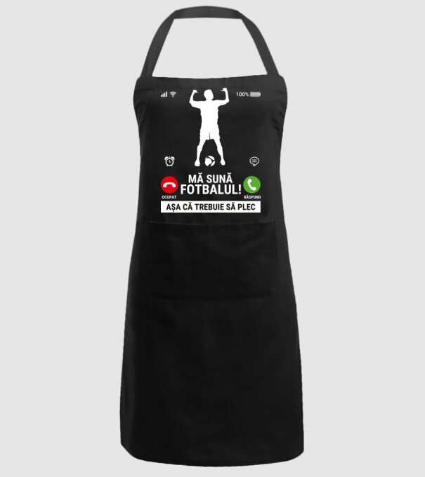 Mă sună fotbalul model negru pe tricou