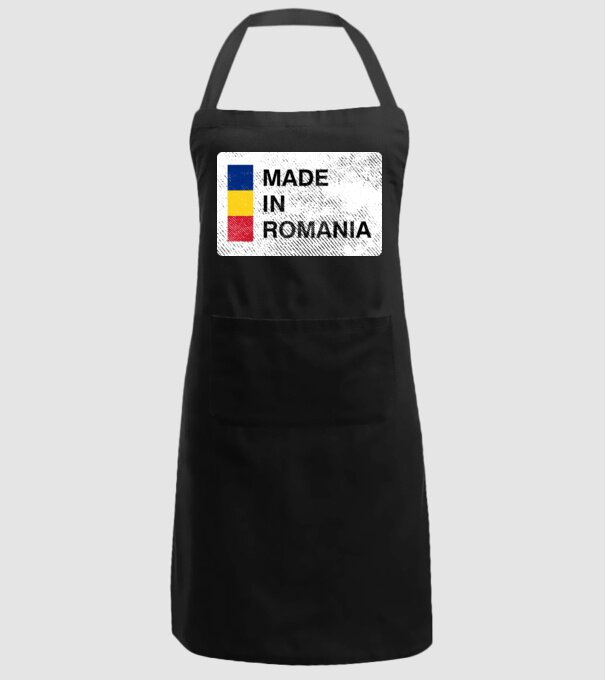 made in romania model negru pe tricou