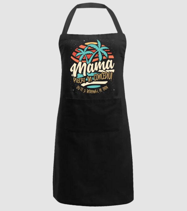 Mama Plecat în concediu model negru pe tricou