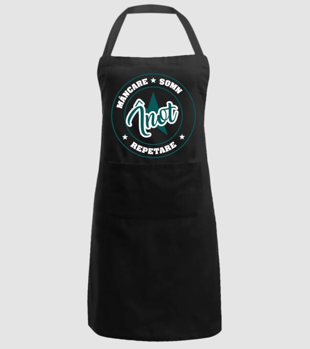 mâncare somn repetare ÎNOT model negru pe tricou