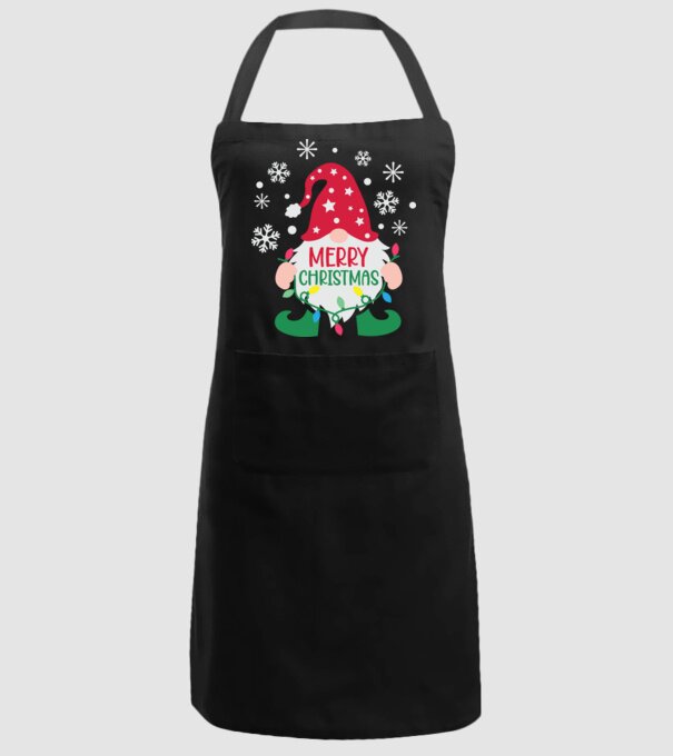 Merry christmas gnome model negru pe tricou