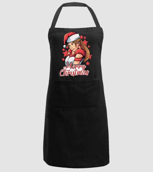Merry christmas santa girl model negru pe tricou