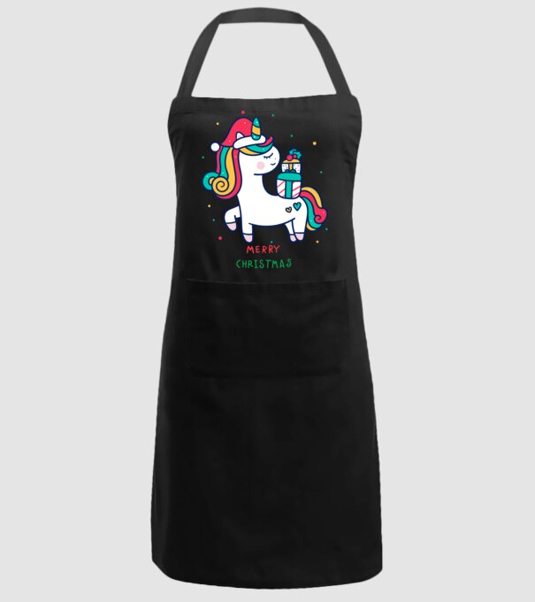 merry christmas unicorn model negru pe tricou