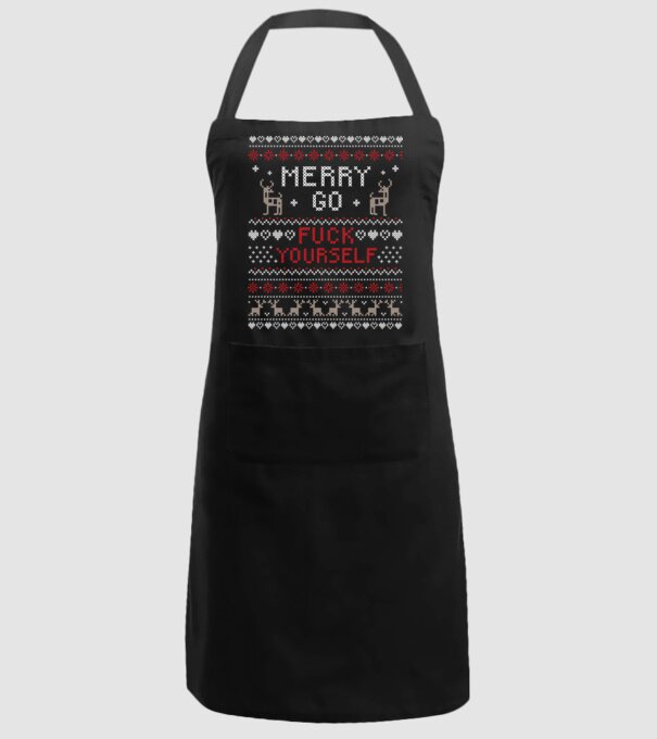 Merry go fuck yourself model negru pe tricou