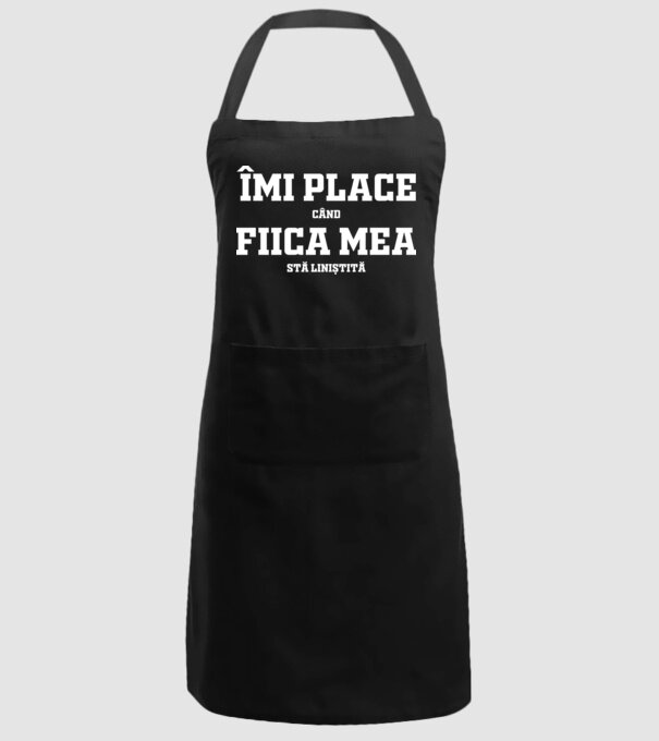mi place când fiica mea stă liniștită model negru pe tricou