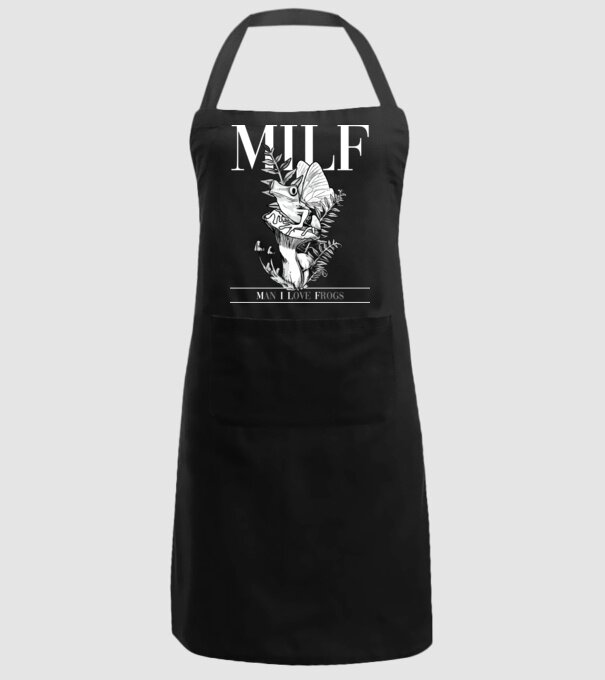 MILF man i love frogs model negru pe tricou