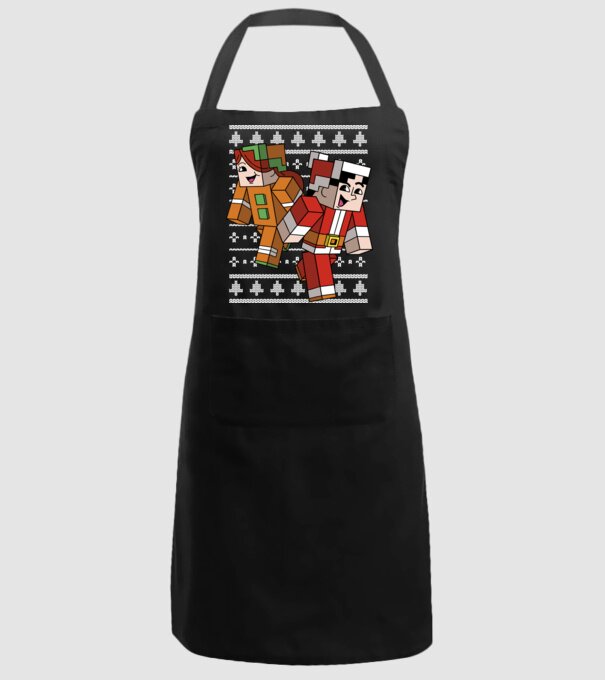Minecraft christmas ugly sweater model negru pe tricou