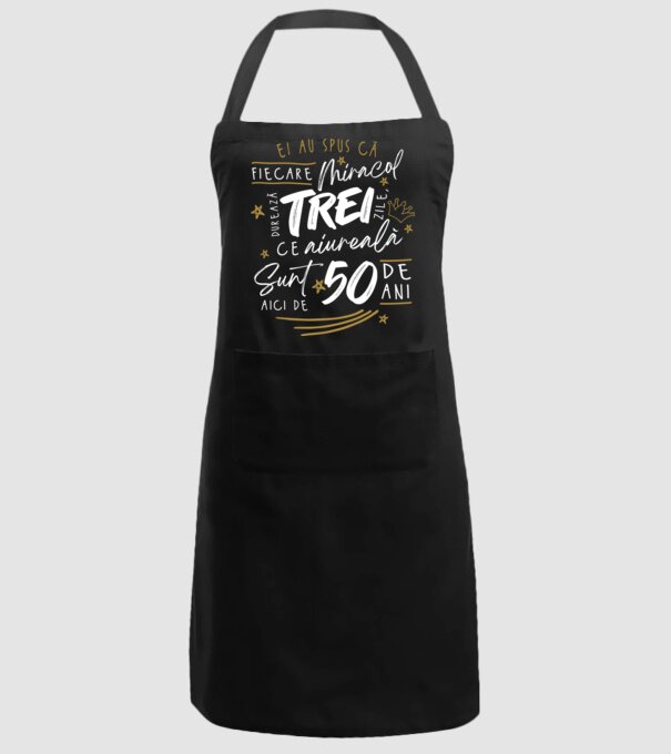 Miracol durează trei 50 de ani model negru pe tricou