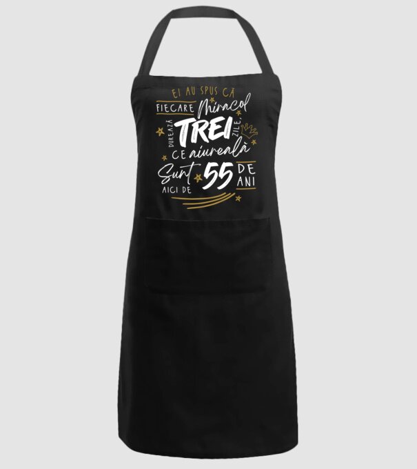 Miracol durează trei 55 de ani model negru pe tricou