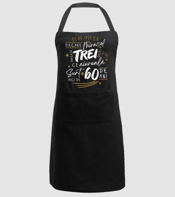 Miracol durează trei 60 de ani model negru pe tricou
