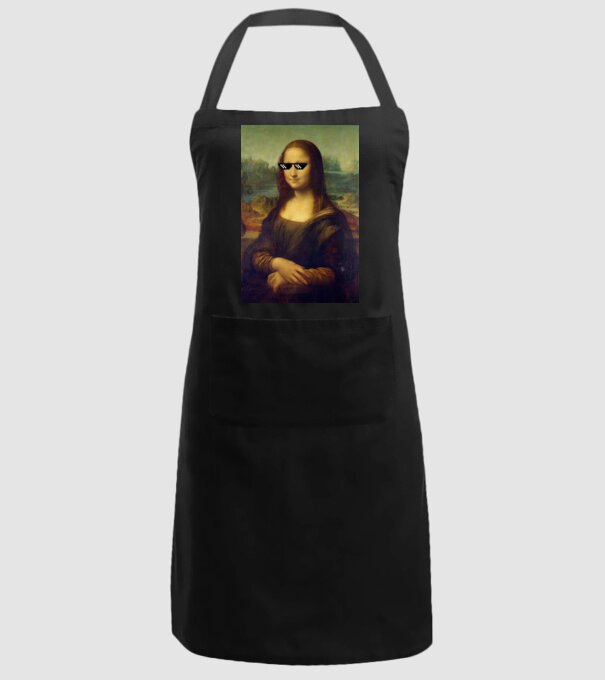 Mona Lisa Deal with it model negru pe tricou
