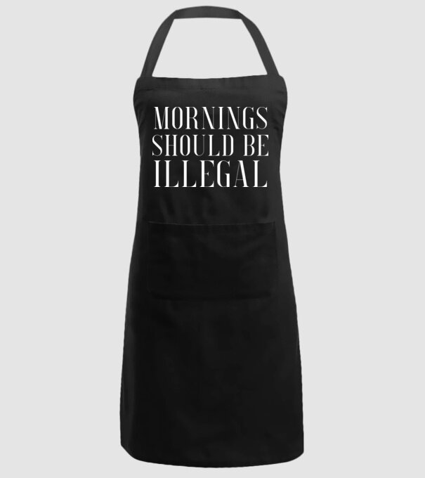 Mornings should be illegal model negru pe tricou