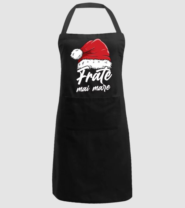 frate mai mare Santa Hat model negru pe tricou