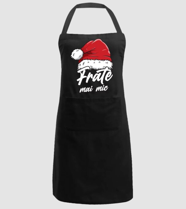 frate mai mic Santa Hat model negru pe tricou