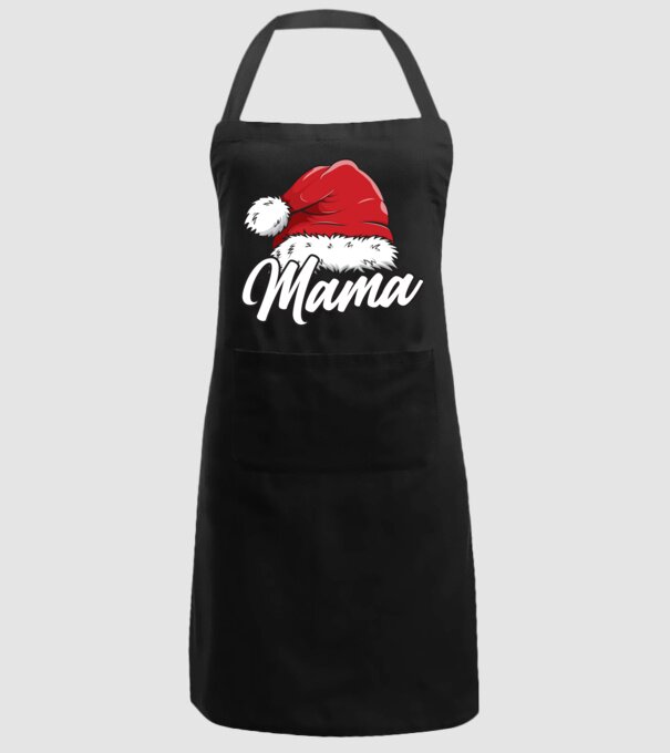 mama Santa Hat model negru pe tricou