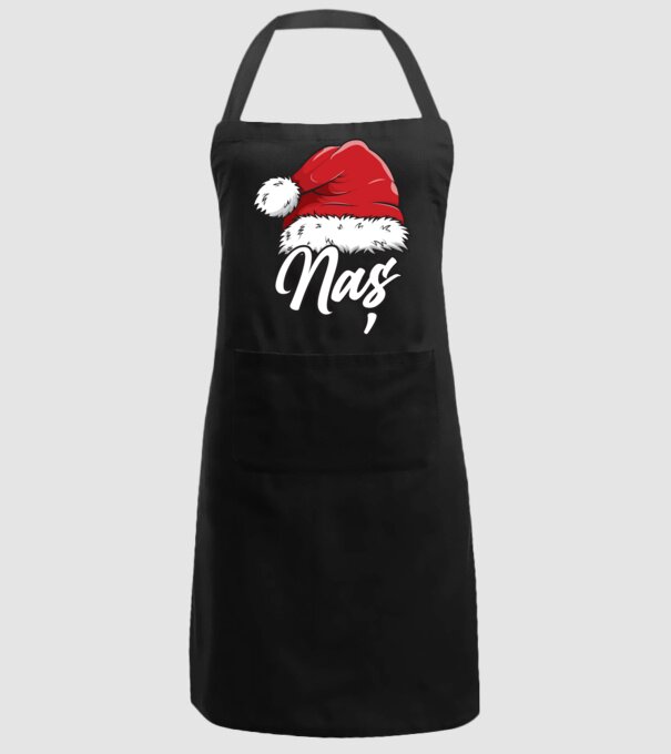naș Santa Hat model negru pe tricou