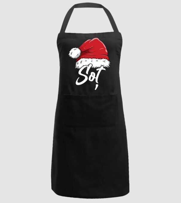 soț Santa Hat model negru pe tricou