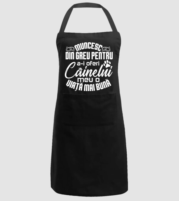 Muncesc din greu pentru a-i oferi câinelui meu o viață mai bună model negru pe tricou