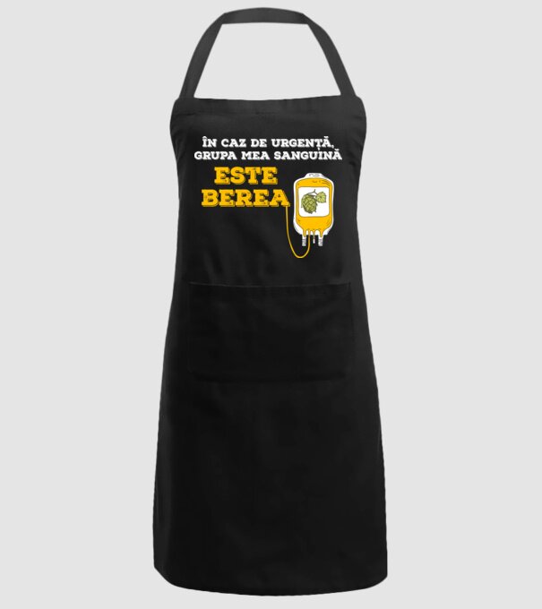 În caz de urgență, grupa mea sanguină este berea model negru pe tricou