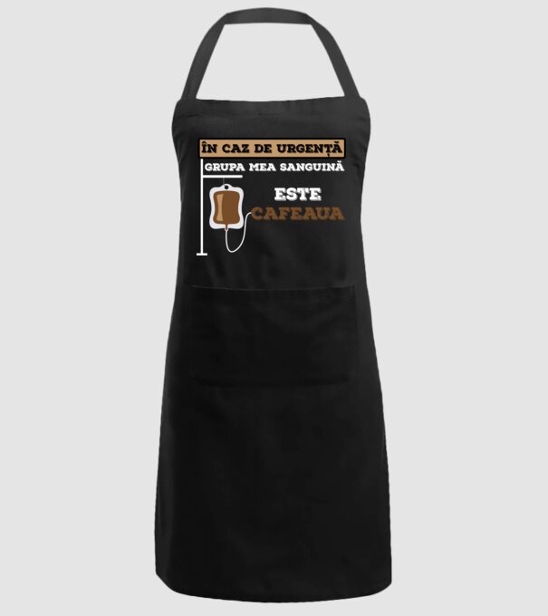În caz de urgență, grupa mea sanguină este cafeaua model negru pe tricou