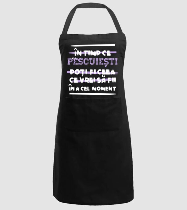 în timp ce pescuiești poți fi ceea ce vrei să fii - în acel moment model negru pe tricou
