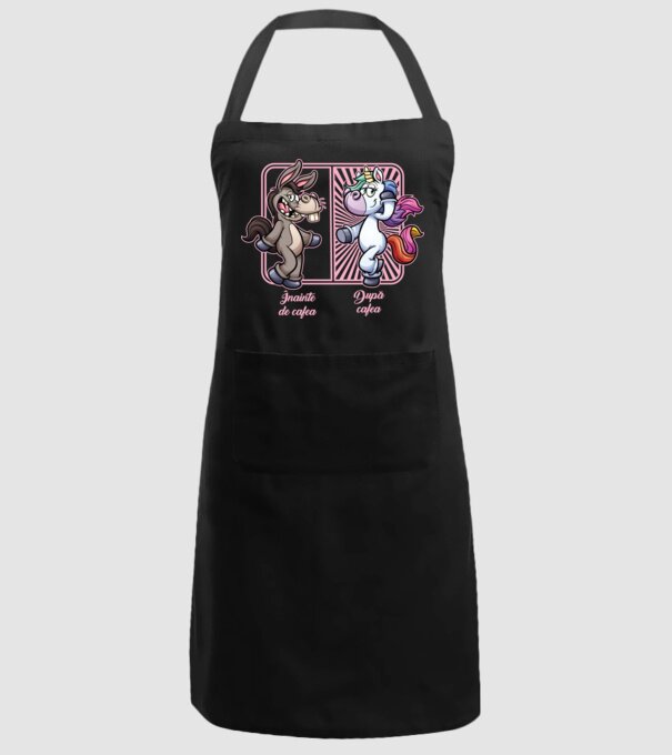 Înainte de cafea model negru pe tricou