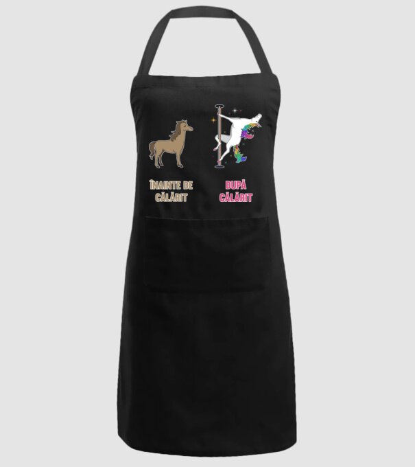 Înainte de călărit - după călărit model negru pe tricou