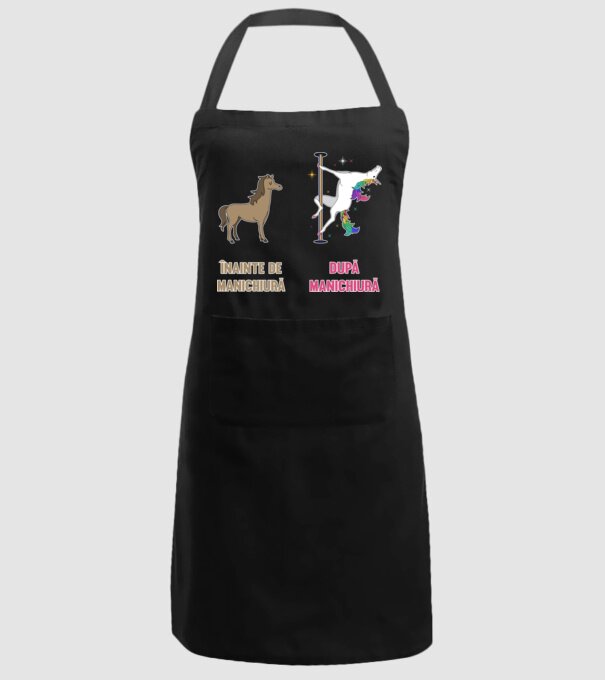Înainte de manichiură - după manichiură model negru pe tricou