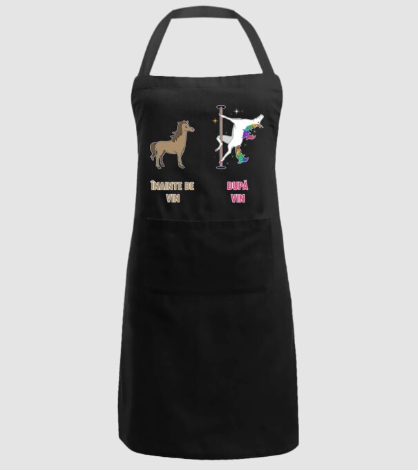Înainte de vin - După vin model negru pe tricou
