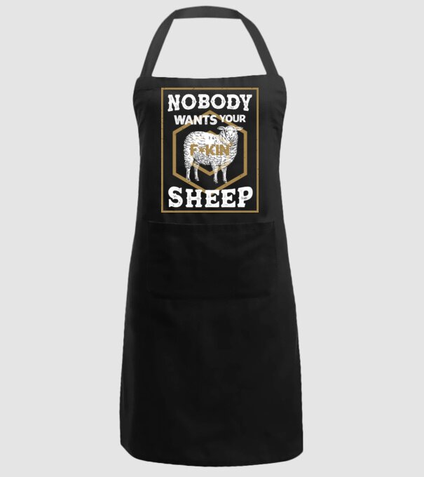 Nobody wants your sheep model negru pe tricou