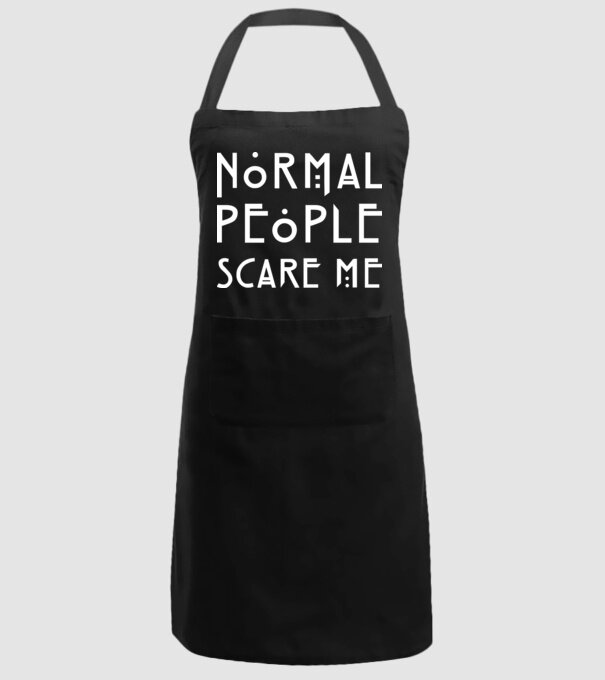 Normal people scare me model negru pe tricou
