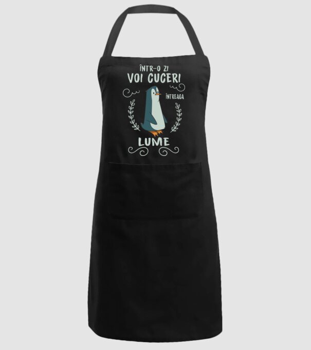 Într-o zi voi cuceri întreaga lume model negru pe tricou