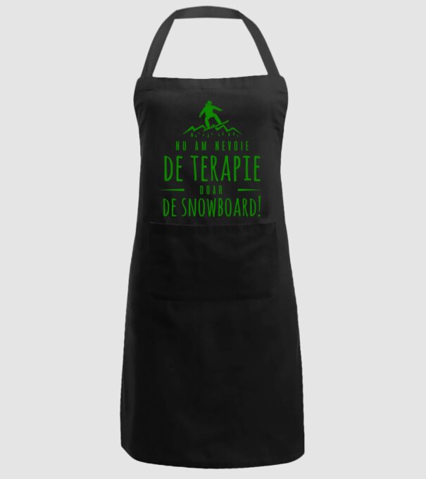 nu am nevoie de terapie doar de snowboard! model negru pe tricou