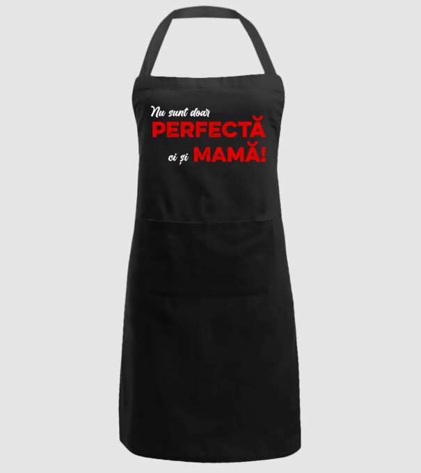 Nu sunt doar perfectă, ci și mamă! model negru pe tricou