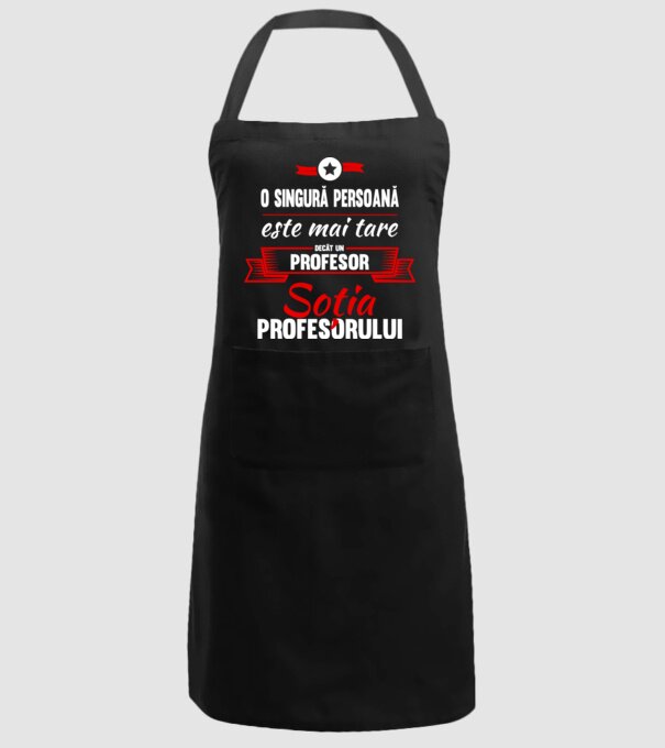 O singură persoană este mai tare decât un profesor, soția profesorului model negru pe tricou