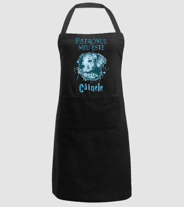 Patronul meu este CÂINELE model negru pe tricou