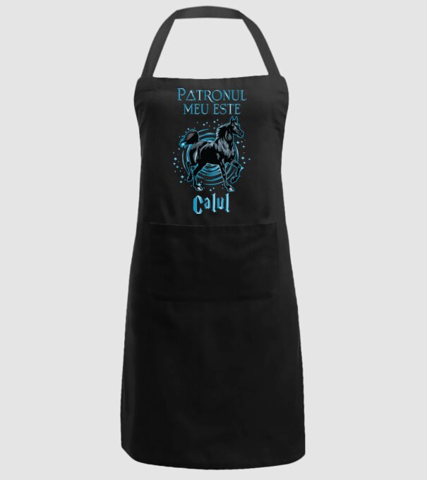 Patronul meu este CALUL model negru pe tricou