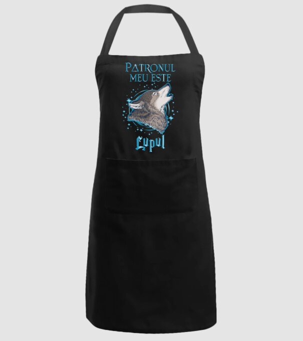 Patronul meu este LUPUL model negru pe tricou