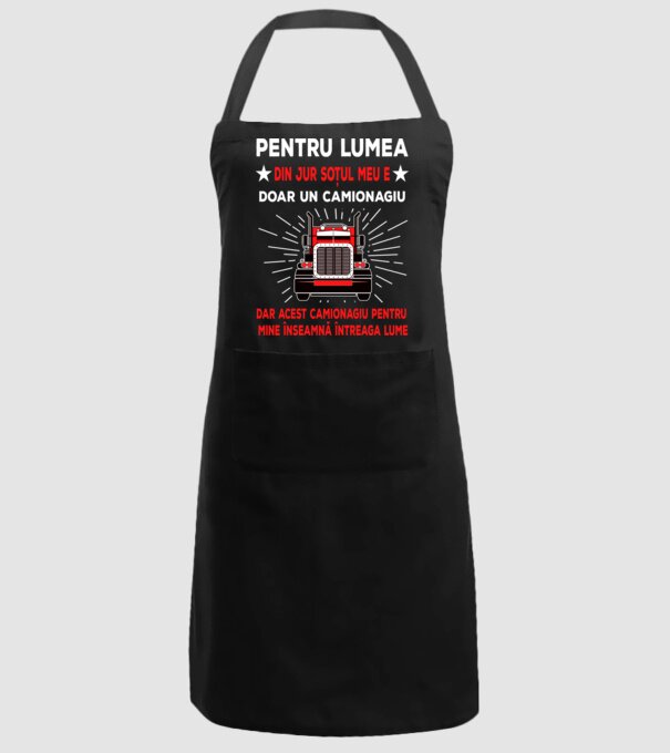Pentru lumea din jur soțul meu e doar un camionagiu, dar acest camionagiu pentru mine înseamnă întreaga lume model negru pe tricou