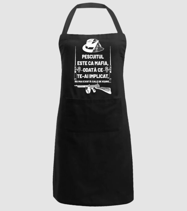 pescuitul este ca mafia, odată ce te-ai implicat, nu mai există cale de ieșire... model negru pe tricou