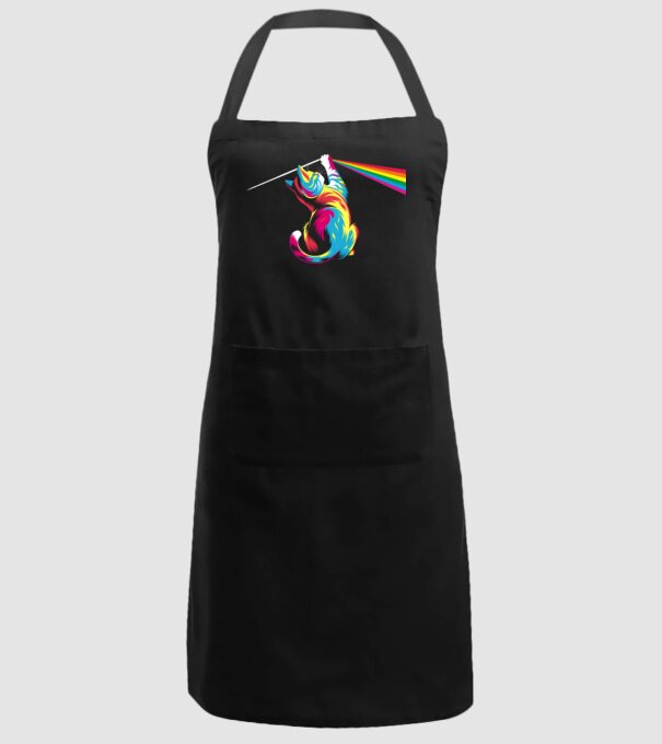 Pisica prismă model negru pe tricou