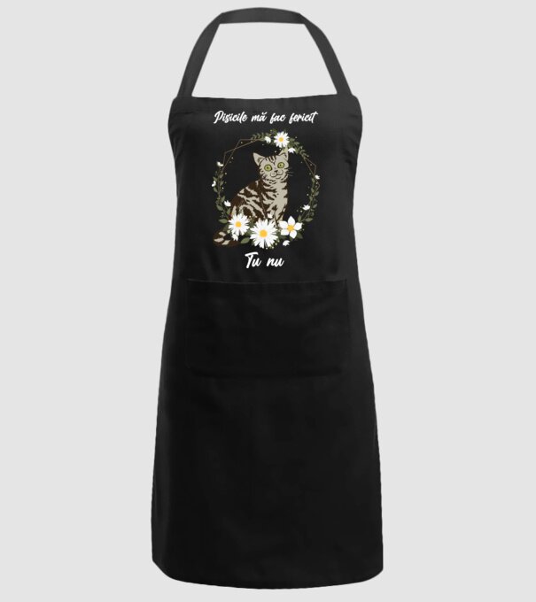 Pisicile mă fac fericit(ă), tu nu model negru pe tricou