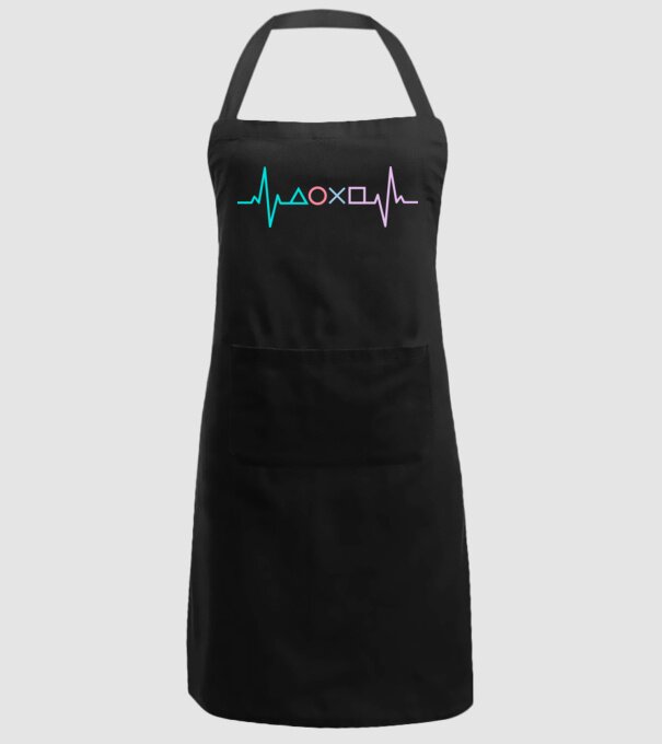 Playstation Symbols EKG model negru pe tricou