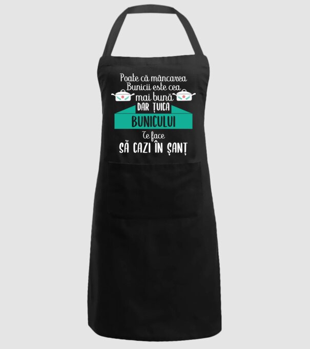 poate că mâncarea bunicii este cea mai bună, dar țuica bunicului te face să cazi în șanț model negru pe tricou