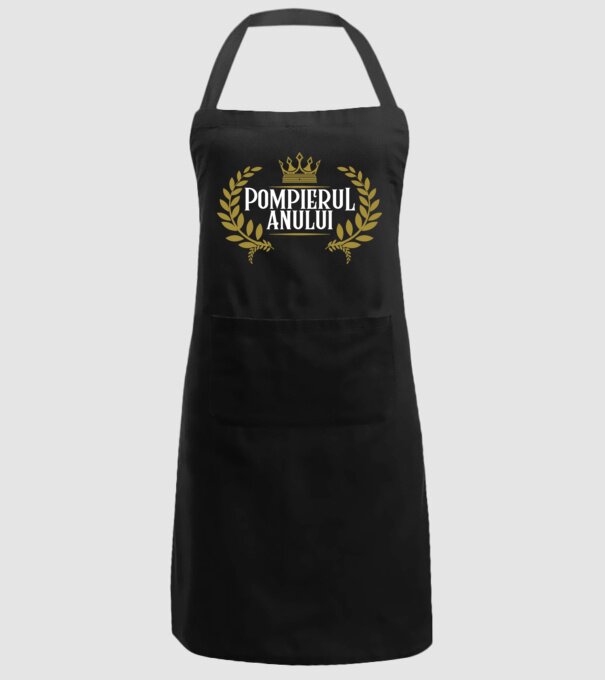 Pompierul anului model negru pe tricou